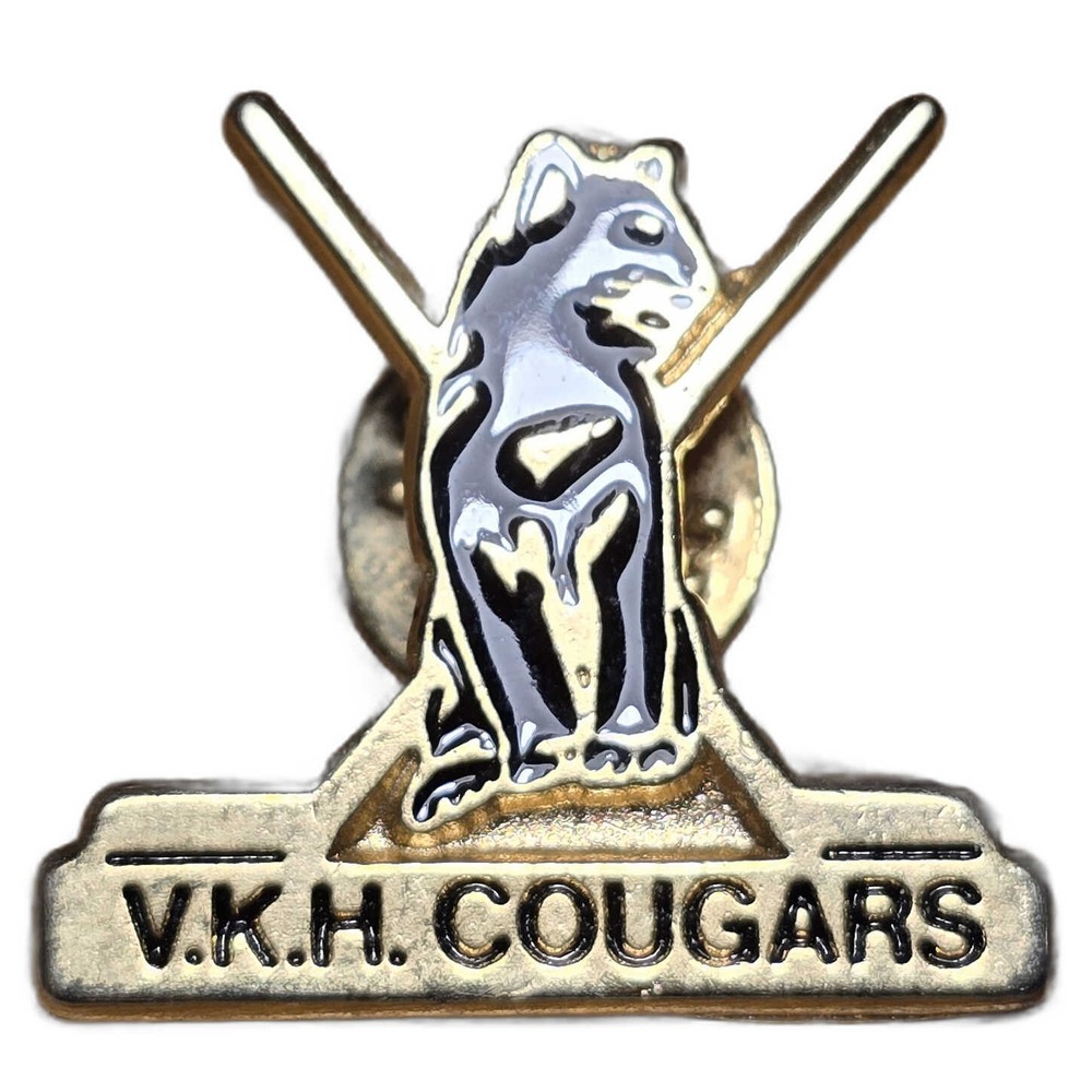 V.K.H. Cougars Hockey Logo Junior Team Canada Lapel Vest Hat Pin D31